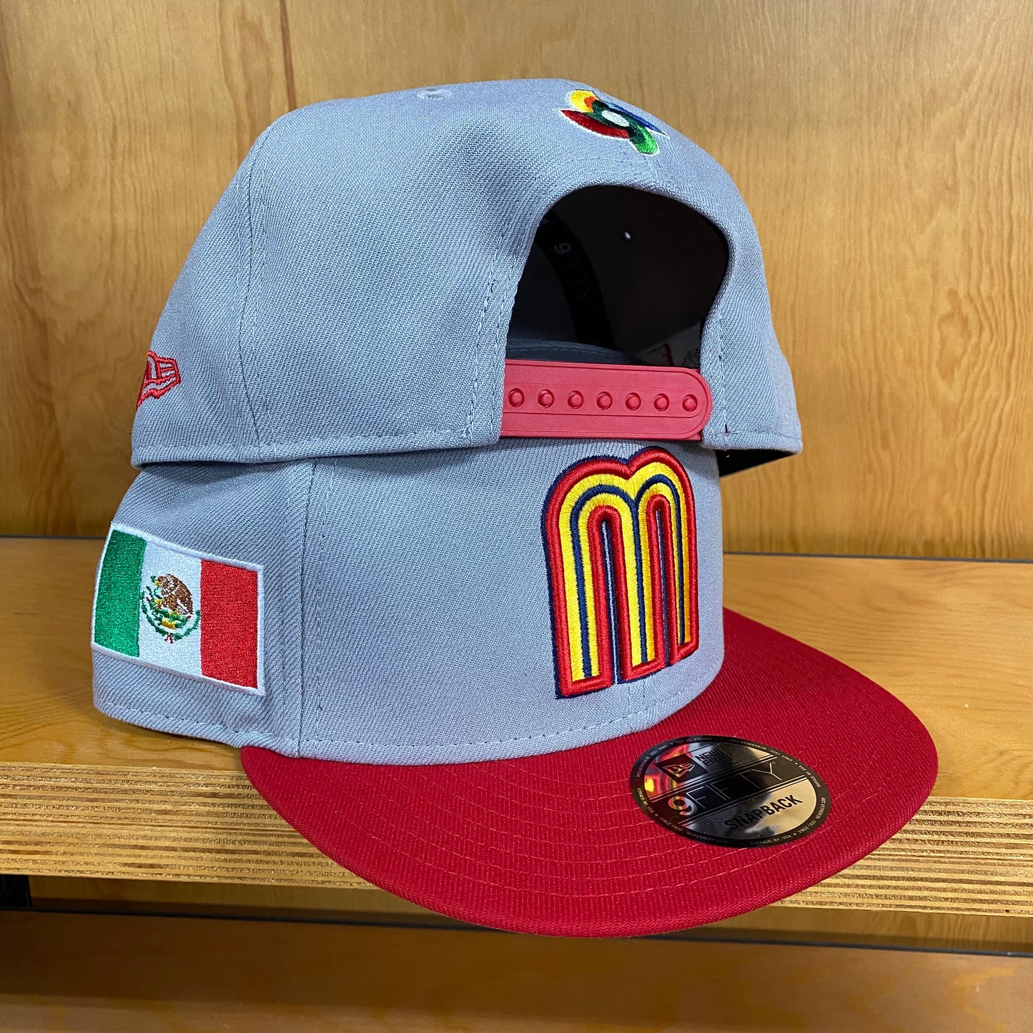 New Era Cap X WBC Mexico 950 Snapback Grey Scarlet Yellow