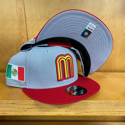 New Era Cap X WBC Mexico Custom 5950 Fitted Grey Scarlet Yellow