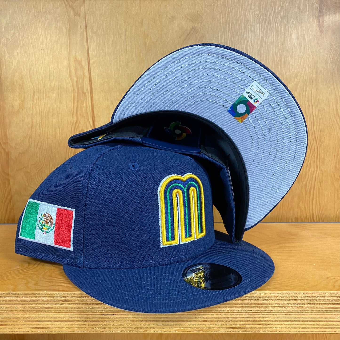 New Era Cap X WBC Mexico 5950 Fitted Oceanside Yellow Green