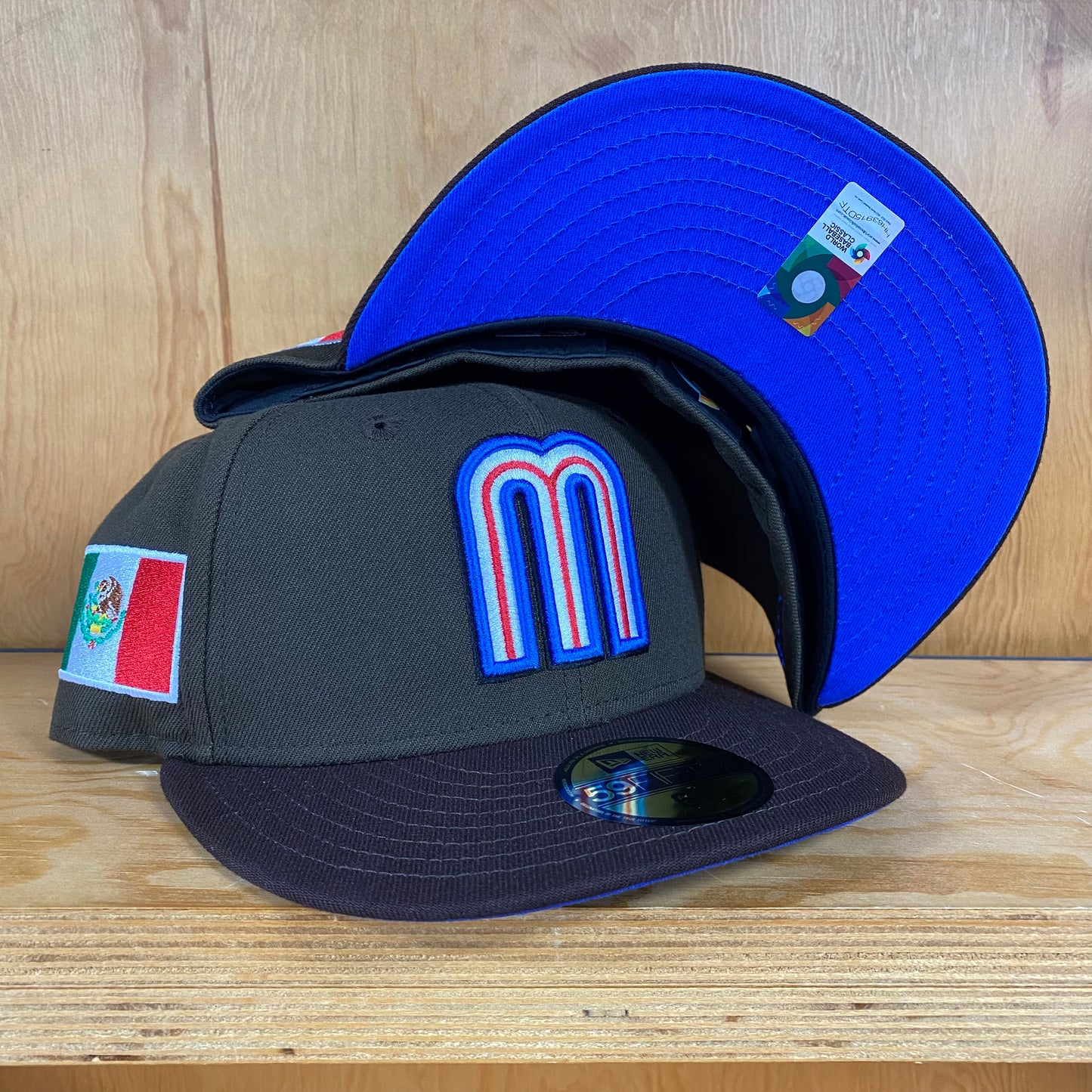 New Era Cap X WBC Mexico 5950 Fitted Walnut Sapphire Custom