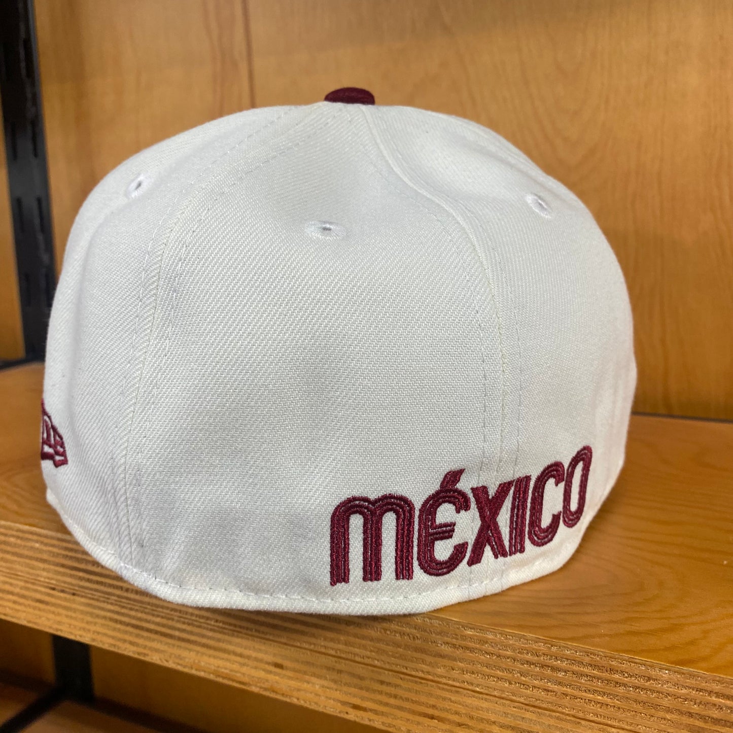 New Era Mexico Fitted Hat Chrome White aztec Calendar Side Patch